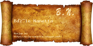 Bőle Nanetta névjegykártya